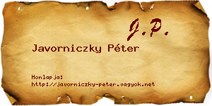Javorniczky Péter névjegykártya