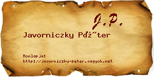 Javorniczky Péter névjegykártya